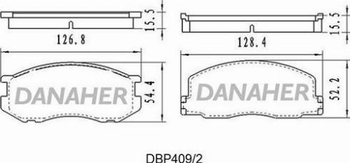 Danaher DBP409/2 - Kit de plaquettes de frein, frein à disque cwaw.fr