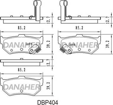 Danaher DBP404 - Kit de plaquettes de frein, frein à disque cwaw.fr