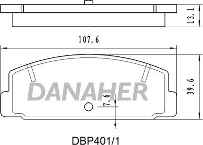 Danaher DBP401/1 - Kit de plaquettes de frein, frein à disque cwaw.fr