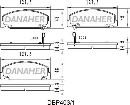 Danaher DBP403/1 - Kit de plaquettes de frein, frein à disque cwaw.fr