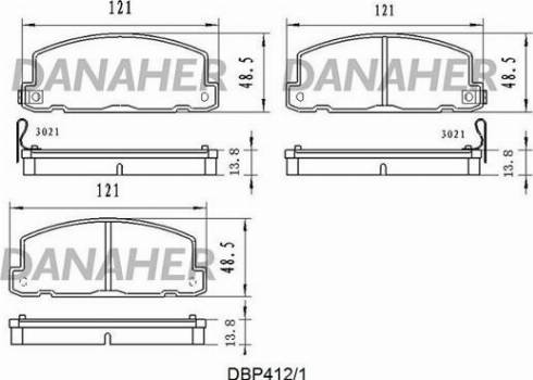 Danaher DBP412/1 - Kit de plaquettes de frein, frein à disque cwaw.fr