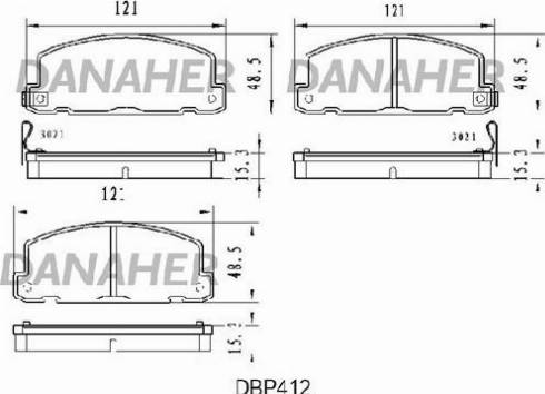 Danaher DBP412 - Kit de plaquettes de frein, frein à disque cwaw.fr