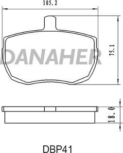 Danaher DBP41 - Kit de plaquettes de frein, frein à disque cwaw.fr