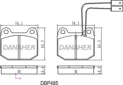 Danaher DBP485 - Kit de plaquettes de frein, frein à disque cwaw.fr