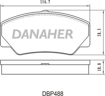 Danaher DBP488 - Kit de plaquettes de frein, frein à disque cwaw.fr