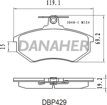 Danaher DBP429 - Kit de plaquettes de frein, frein à disque cwaw.fr