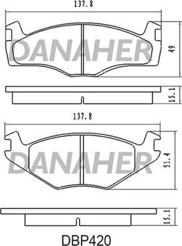 Danaher DBP420 - Kit de plaquettes de frein, frein à disque cwaw.fr