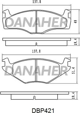 Danaher DBP421 - Kit de plaquettes de frein, frein à disque cwaw.fr