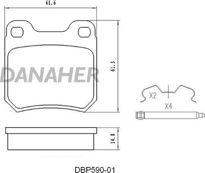 Danaher DBP590-01 - Kit de plaquettes de frein, frein à disque cwaw.fr