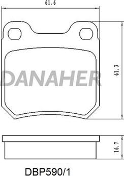 Danaher DBP590/1 - Kit de plaquettes de frein, frein à disque cwaw.fr