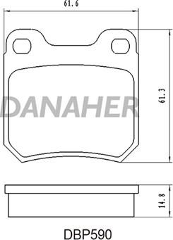 Danaher DBP590 - Kit de plaquettes de frein, frein à disque cwaw.fr