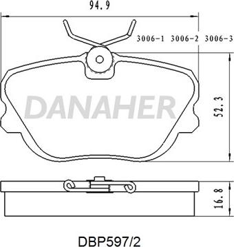 Danaher DBP597/2 - Kit de plaquettes de frein, frein à disque cwaw.fr