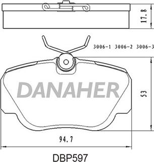 Danaher DBP597 - Kit de plaquettes de frein, frein à disque cwaw.fr