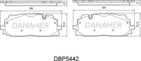 Danaher DBP5442 - Kit de plaquettes de frein, frein à disque cwaw.fr