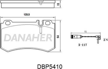 Danaher DBP5410 - Kit de plaquettes de frein, frein à disque cwaw.fr