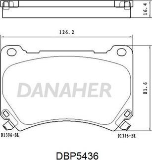 Danaher DBP5436 - Kit de plaquettes de frein, frein à disque cwaw.fr