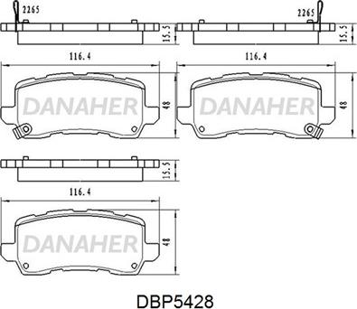 Danaher DBP5428 - Kit de plaquettes de frein, frein à disque cwaw.fr