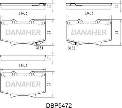 Danaher DBP5472 - Kit de plaquettes de frein, frein à disque cwaw.fr