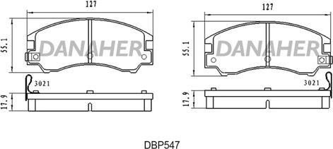 Danaher DBP547 - Kit de plaquettes de frein, frein à disque cwaw.fr