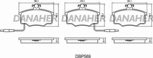 Danaher DBP569 - Kit de plaquettes de frein, frein à disque cwaw.fr