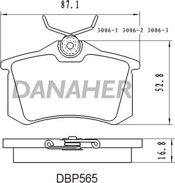 Danaher DBP565 - Kit de plaquettes de frein, frein à disque cwaw.fr