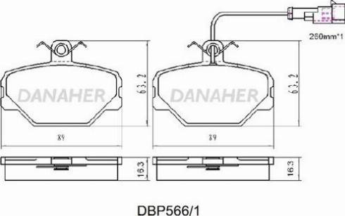 Danaher DBP566/1 - Kit de plaquettes de frein, frein à disque cwaw.fr