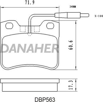 Danaher DBP563 - Kit de plaquettes de frein, frein à disque cwaw.fr