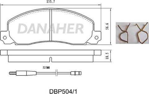 Danaher DBP504/1 - Kit de plaquettes de frein, frein à disque cwaw.fr