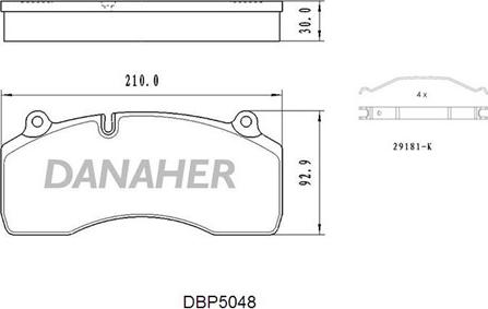 Danaher DBP5048 - Kit de plaquettes de frein, frein à disque cwaw.fr