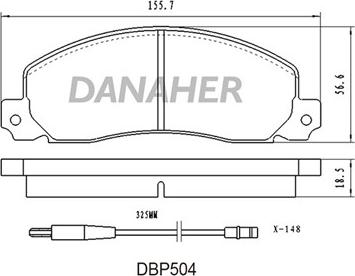 Danaher DBP504 - Kit de plaquettes de frein, frein à disque cwaw.fr