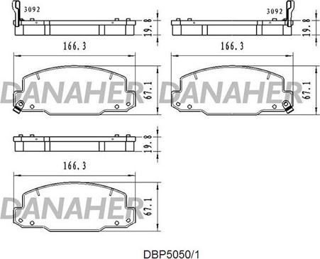 Danaher DBP5050/1 - Kit de plaquettes de frein, frein à disque cwaw.fr