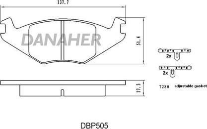 Danaher DBP505 - Kit de plaquettes de frein, frein à disque cwaw.fr