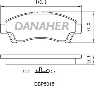 Danaher DBP5015 - Kit de plaquettes de frein, frein à disque cwaw.fr