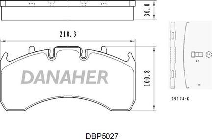 Danaher DBP5027 - Kit de plaquettes de frein, frein à disque cwaw.fr