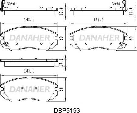 Danaher DBP5193 - Kit de plaquettes de frein, frein à disque cwaw.fr