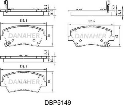 Danaher DBP5149 - Kit de plaquettes de frein, frein à disque cwaw.fr