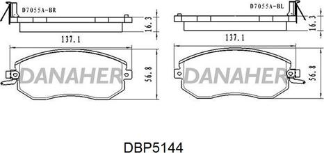 Danaher DBP5144 - Kit de plaquettes de frein, frein à disque cwaw.fr