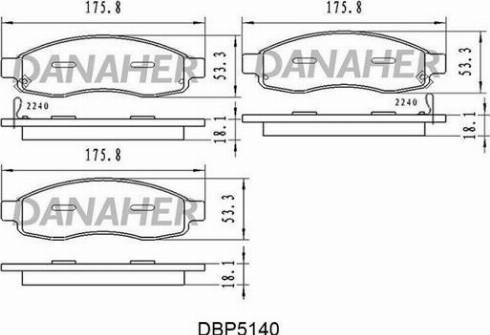 Danaher DBP5140 - Kit de plaquettes de frein, frein à disque cwaw.fr