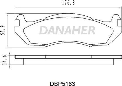 Danaher DBP5163 - Kit de plaquettes de frein, frein à disque cwaw.fr