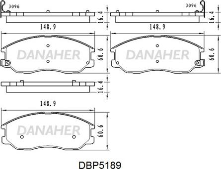 Danaher DBP5189 - Kit de plaquettes de frein, frein à disque cwaw.fr