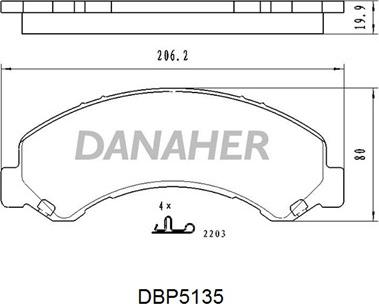 Danaher DBP5135 - Kit de plaquettes de frein, frein à disque cwaw.fr