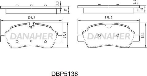 Danaher DBP5138 - Kit de plaquettes de frein, frein à disque cwaw.fr