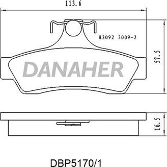 Danaher DBP5170/1 - Kit de plaquettes de frein, frein à disque cwaw.fr