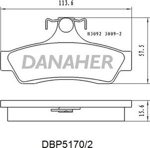 Danaher DBP5170/2 - Kit de plaquettes de frein, frein à disque cwaw.fr