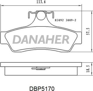 Danaher DBP5170 - Kit de plaquettes de frein, frein à disque cwaw.fr