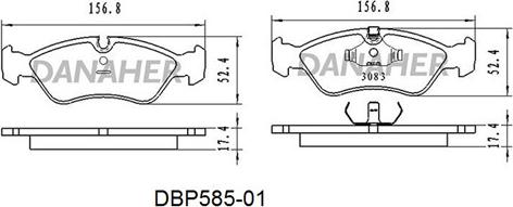 Danaher DBP585-01 - Kit de plaquettes de frein, frein à disque cwaw.fr