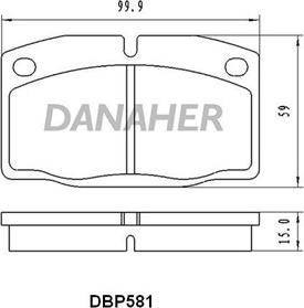 Danaher DBP581 - Kit de plaquettes de frein, frein à disque cwaw.fr