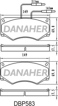 Danaher DBP583 - Kit de plaquettes de frein, frein à disque cwaw.fr