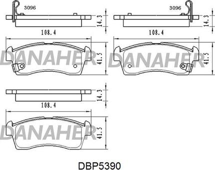 Danaher DBP5390 - Kit de plaquettes de frein, frein à disque cwaw.fr