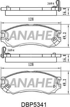 Danaher DBP5341 - Kit de plaquettes de frein, frein à disque cwaw.fr